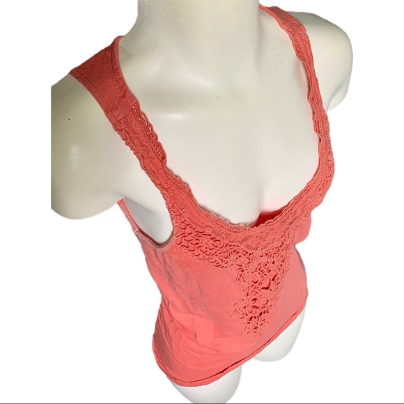 Coral Tank Top with Lovely Bodice Detailing sz xs - Picture 5 of 9